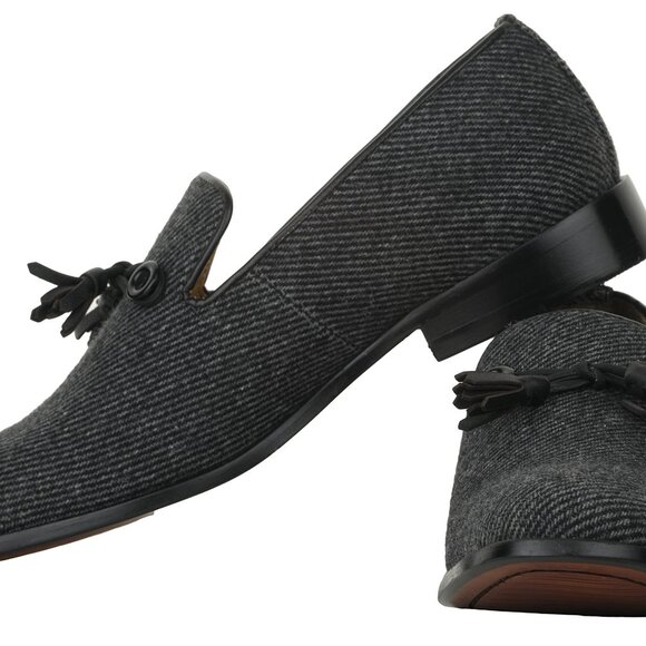 Mens Tuxedo Canvas Textile Noble Loafers and Slip On Shoes Wedding Party Shoes - Picture 5 of 7